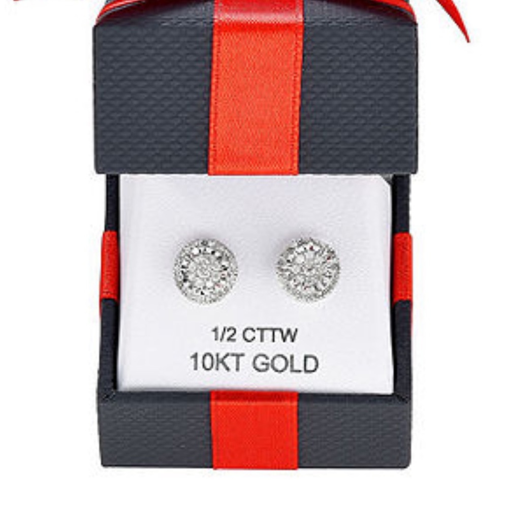 1/2 CTTW 10k GOLD DIAMOND STUDS
